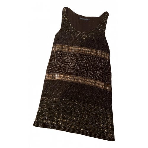 Pre-owned Ralph Lauren Embellished Mini Dress In Brown