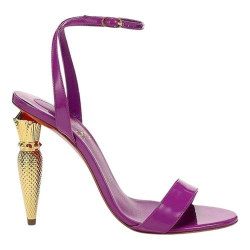 Pre-owned Christian Louboutin Patent Leather Sandal In Purple