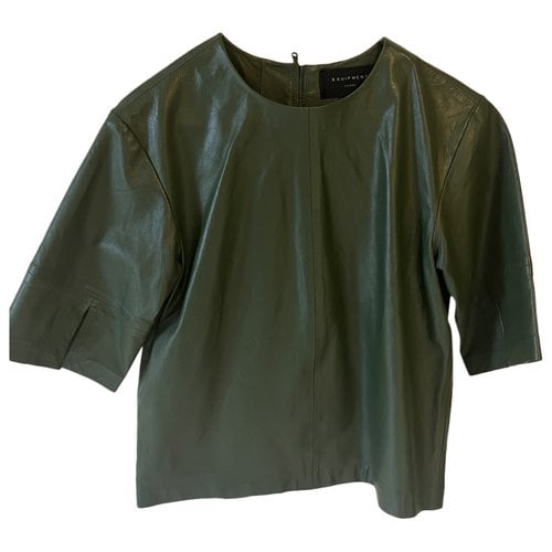 Pre-owned Equipment Leather Shirt In Green