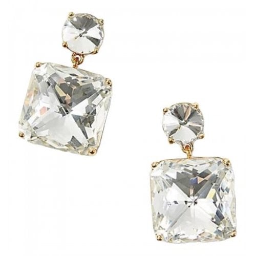 Pre-owned Ann Taylor Crystal Earrings In Gold