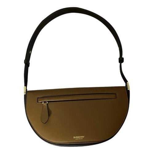 Pre-owned Burberry Olympia Calfskin Handbag In Brown