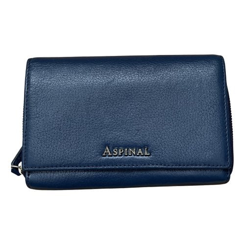 Pre-owned Aspinal Of London Leather Purse In Navy
