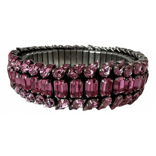 Pre-owned Saint Laurent Crystal Bracelet In Pink
