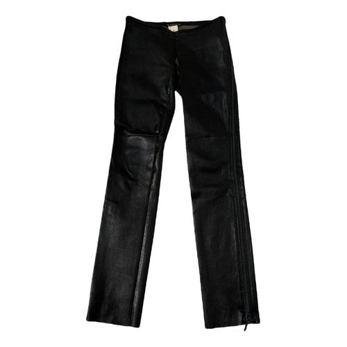 Pre-owned Plein Sud Leather Slim Pants In Black