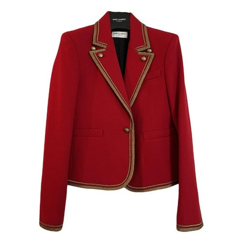 Pre-owned Saint Laurent Wool Vest In Red