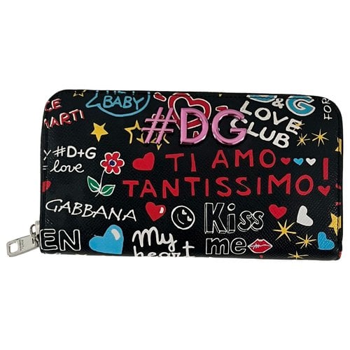 Pre-owned Dolce & Gabbana Leather Wallet In Black