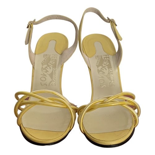 Pre-owned Ferragamo Leather Sandals In Yellow