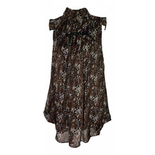 Pre-owned Chloé Silk Mini Dress In Brown