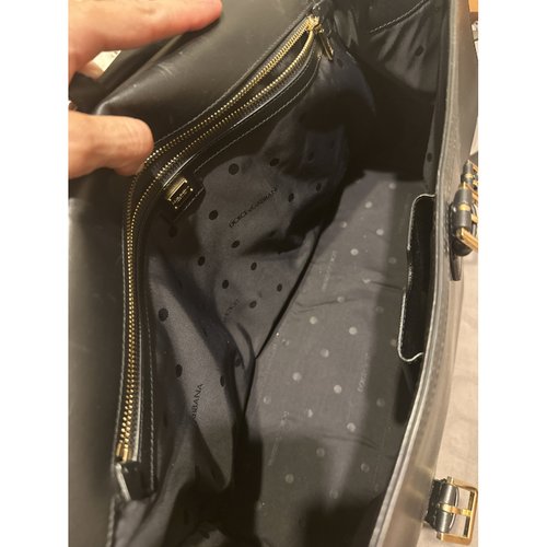 Pre-owned Dolce & Gabbana Leather Travel Bag In Black