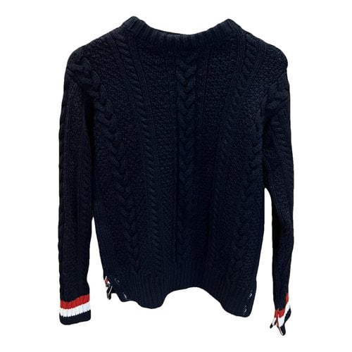 Pre-owned Thom Browne Wool Knitwear & Sweatshirt In Navy
