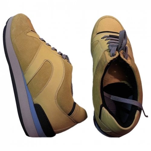 Pre-owned Dior Fabric Lace Ups In Yellow