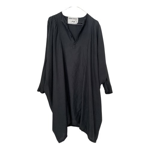Pre-owned Henrik Vibskov Silk Mid-length Dress In Black