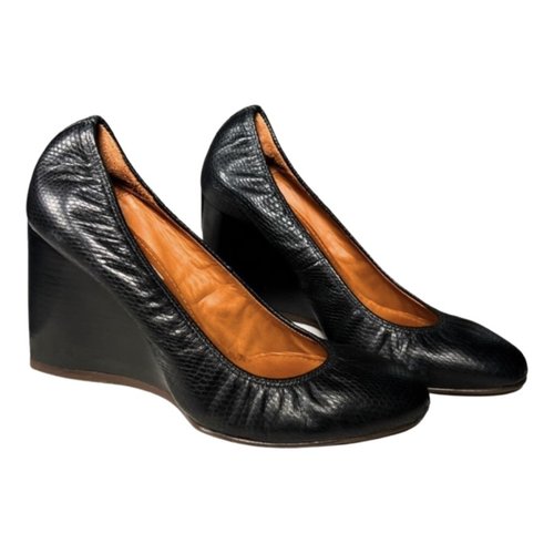 Pre-owned Lanvin Leather Heels In Black