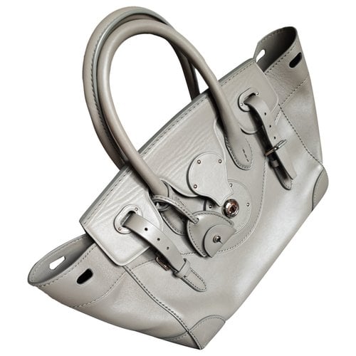 Pre-owned Ralph Lauren Ricky Calfskin Handbag In Grey