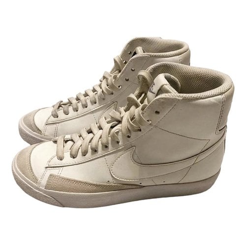 Pre-owned Nike Blazer Leather Trainers In White