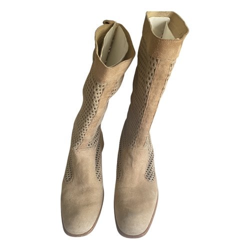 Pre-owned Ikks Boots In Beige