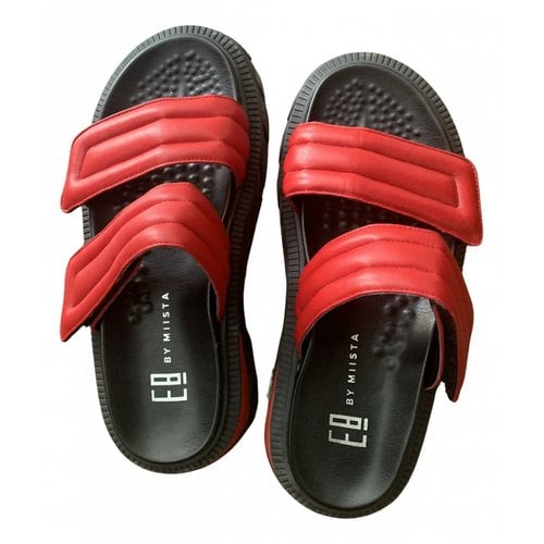 Pre-owned Miista Leather Sandal In Red