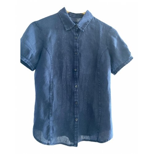 Pre-owned 120% Lino Linen Shirt In Blue