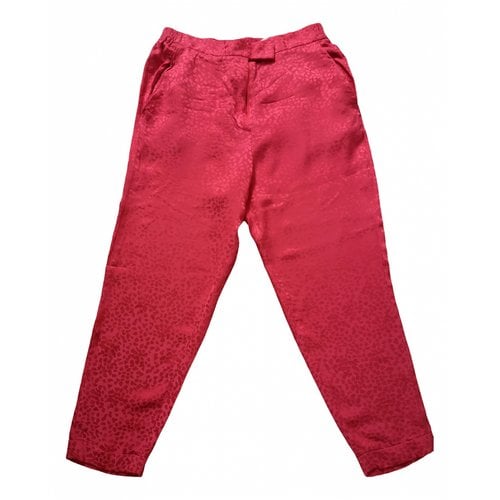 Pre-owned Just Cavalli Silk Trousers In Red