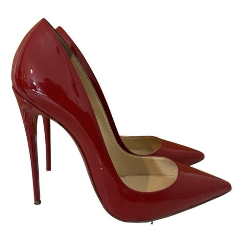Pre-owned Christian Louboutin So Kate Patent Leather Heels In Red