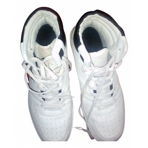 Pre-owned Aviator Nation Fabric High Trainers In White