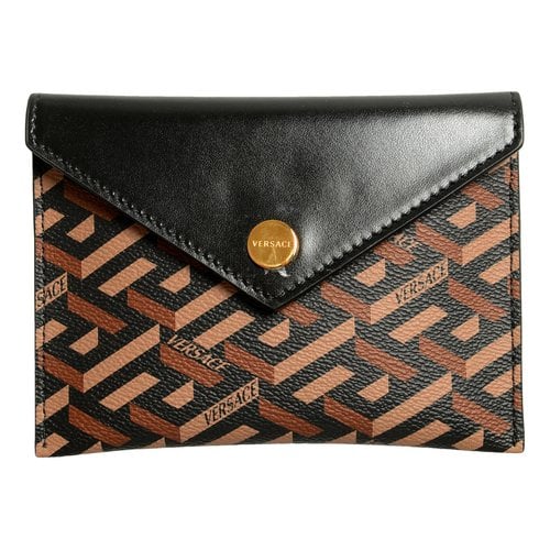 Pre-owned Versace Leather Clutch Bag In Multicolour