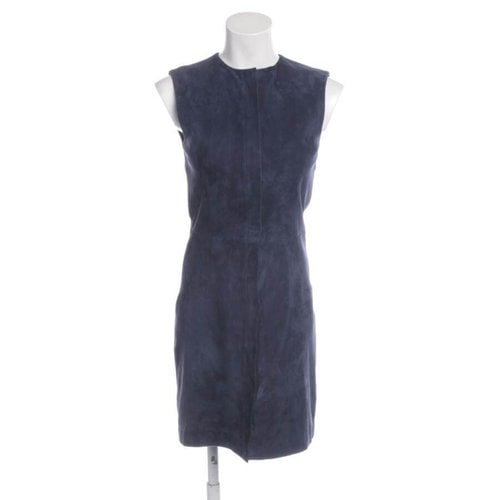 Pre-owned Balenciaga Leather Dress In Blue