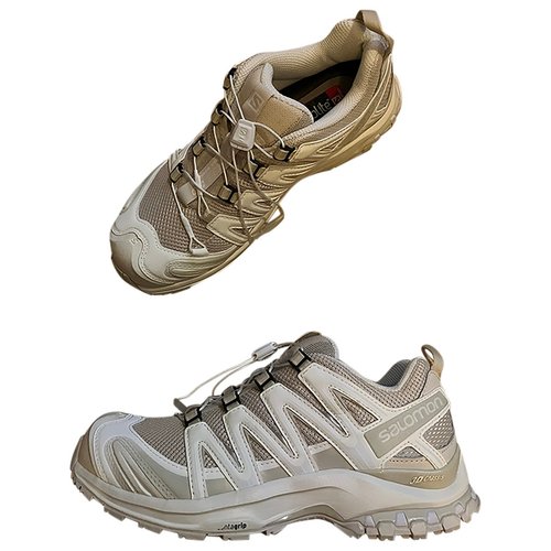 Pre-owned Salomon Fabric Trainers In Beige