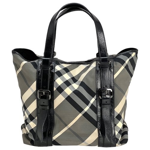 Pre-owned Burberry Patent Leather Tote In Black