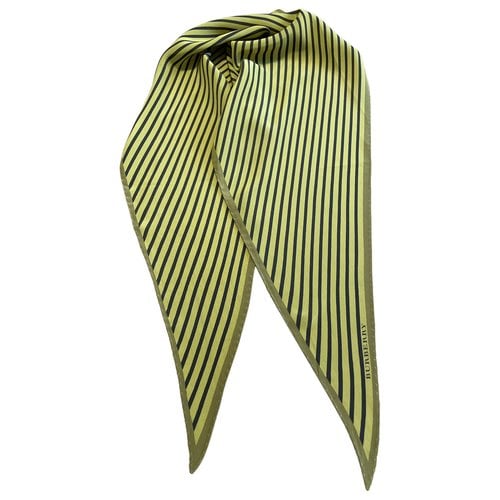 Pre-owned Burberry Silk Scarf In Yellow
