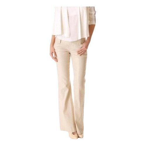 Pre-owned Alice And Olivia Linen Trousers In Beige