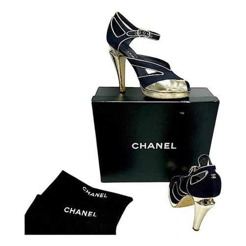 Pre-owned Chanel Fabric Heels In Blue