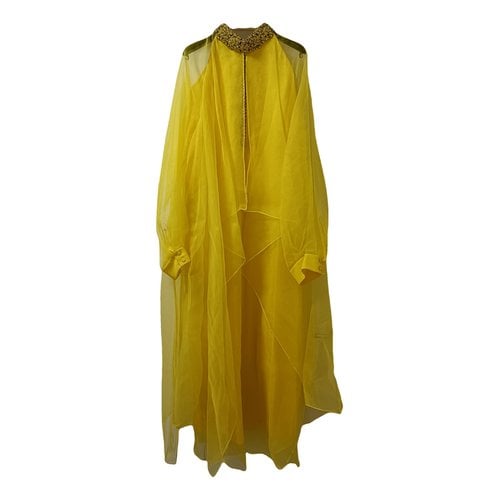 Pre-owned Gucci Silk Mid-length Dress In Yellow