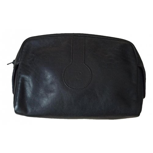 Pre-owned Pierre Cardin Leather Clutch Bag In Black