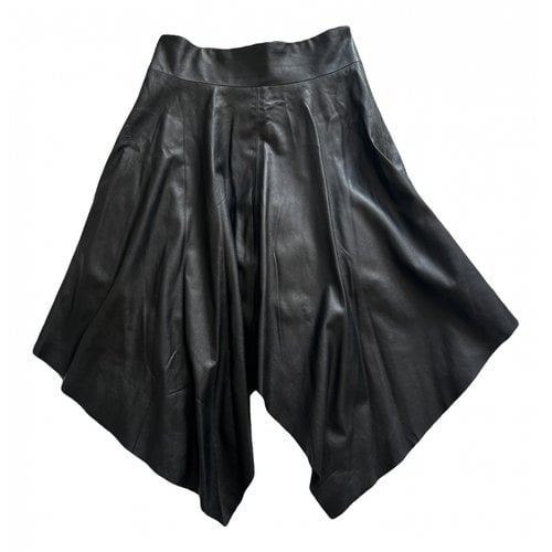 Pre-owned Robert Rodriguez Leather Mid-length Skirt In Black
