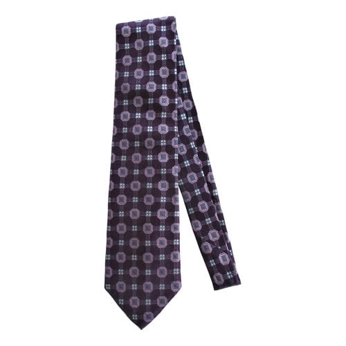 Pre-owned Canali Silk Tie In Purple