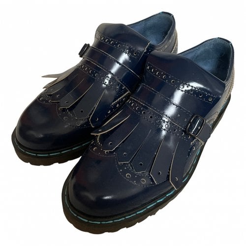 Pre-owned Philippe Model Patent Leather Flats In Blue