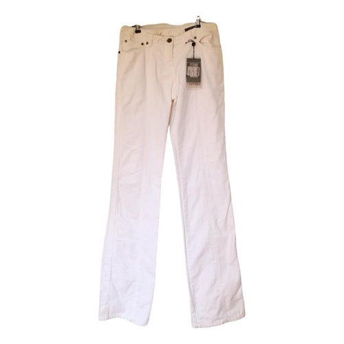 Pre-owned Alexander Mcqueen Bootcut Jeans In White