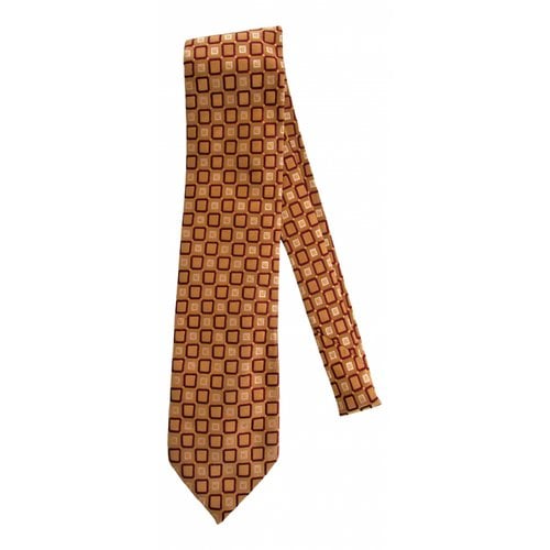 Pre-owned Canali Silk Tie In Gold