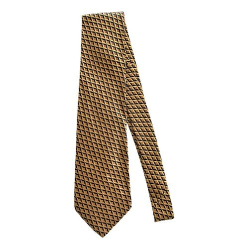 Pre-owned Canali Silk Tie In Gold