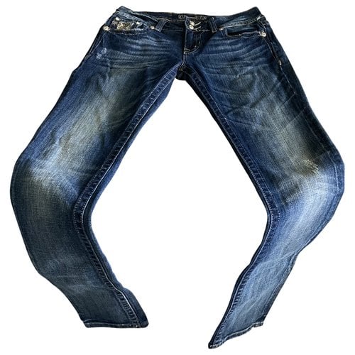 Pre-owned Miss Me Straight Jeans In Blue