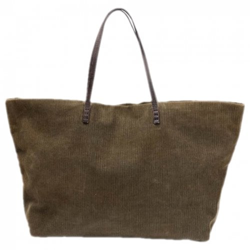 Pre-owned Fendi Fabric Tote In Green