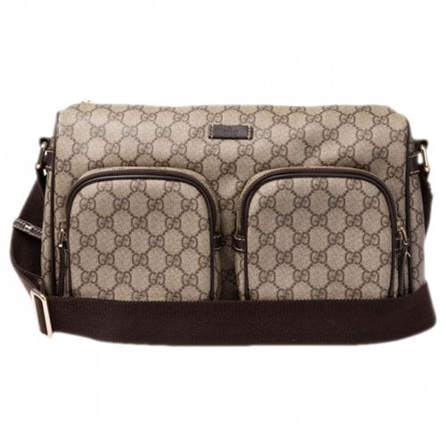 Pre-owned Gucci Fabric Crossbody Bag In Beige