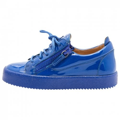 Pre-owned Giuseppe Zanotti Patent Leather Trainers In Blue