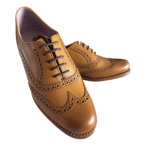Pre-owned Barker Calfskin Lace Ups In Brown