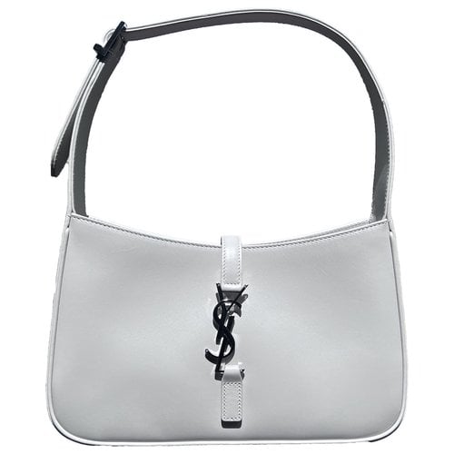 Pre-owned Saint Laurent Le 5 À 7 Leather Handbag In White