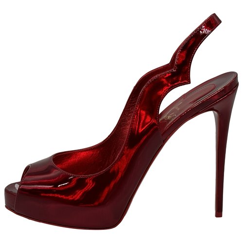 Pre-owned Christian Louboutin Hot Chick Patent Leather Heels In Red