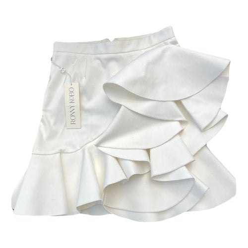 Pre-owned Ronny Kobo Mini Skirt In White