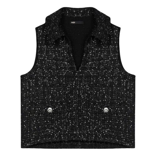 Pre-owned Maje Spring Summer 2021 Tweed Vest In Black