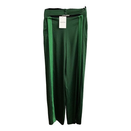 Pre-owned Valentino Trousers In Green
